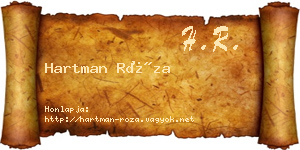 Hartman Róza névjegykártya