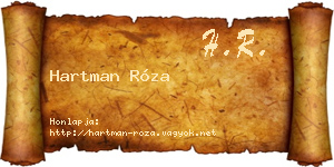Hartman Róza névjegykártya